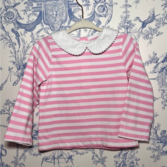 Jacadi Other - Jacadi Scalloped Peter Pan Collar Long Sleeve Tshirt 24 months NWOT